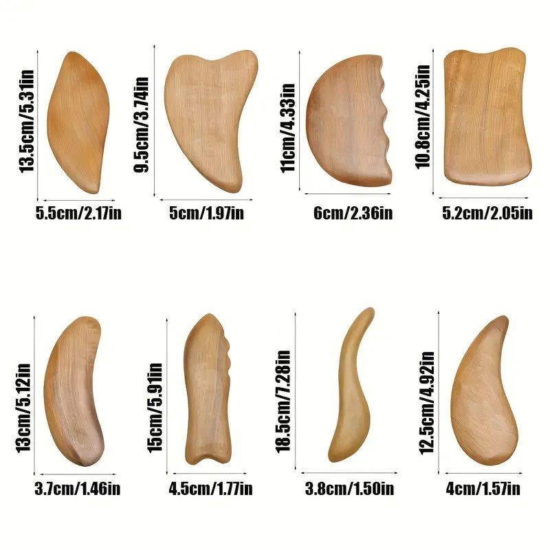 Wooden Guasha Scraping Massage Tools Set