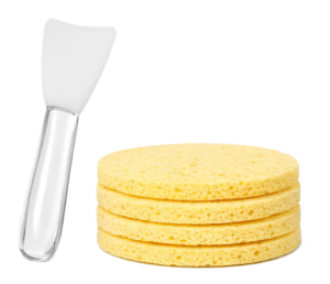silicon spatula  1 Silicone Spatula x 4 Facial Sponges