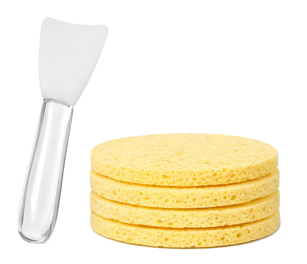 silicon spatula 1 Silicone Spatula x 4 Facial Sponges